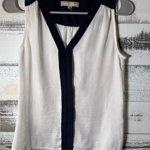 Banana Republic Black and White Sleeveless Blouse